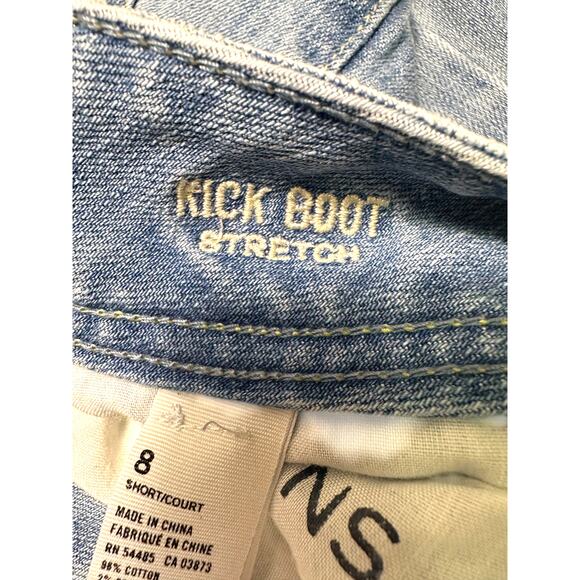 Y2k American Eagle Kick Boot Stretch Light Wash Jeans Size 8 Short - Picture 9 of 13